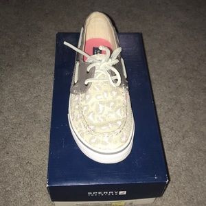Sperry leopard sequin loafer